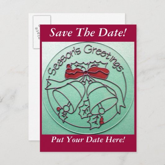 kerstsparen het Briefkaart van de Datum (Voorkant / Achterkant)