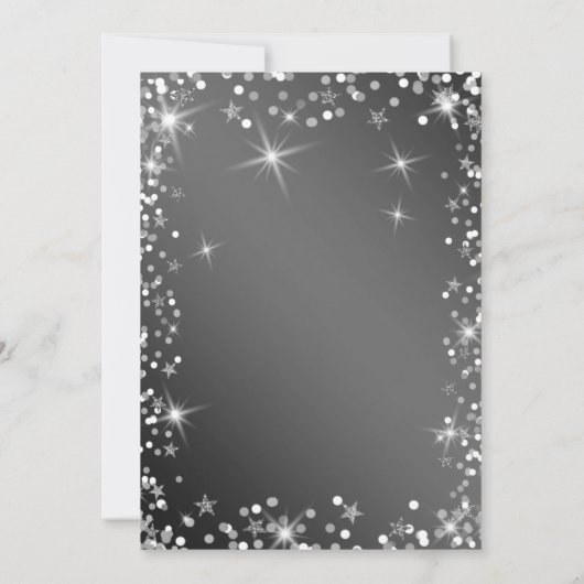 kerstSparkly Silver Glass of Champagne Kaart (Achterkant)