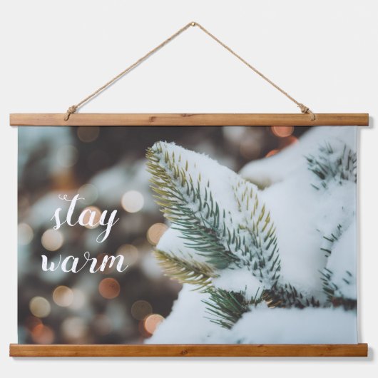 Kerstsparren tak en winterlichten hangend wandkleed (Voorkant)