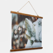 Kerstsparren tak en winterlichten hangend wandkleed (Gebogen)