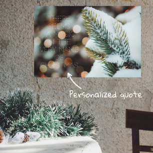 Kerstsparren tak en winterlichten poster