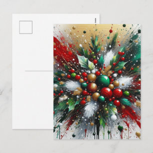 Kerstspatten / Witte Uitbarstingen Feestdagenkaart