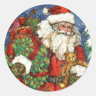 KERSTSPEELGOED RONDE STICKER