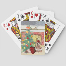 kerstspeelkaarten met Sexy Woman