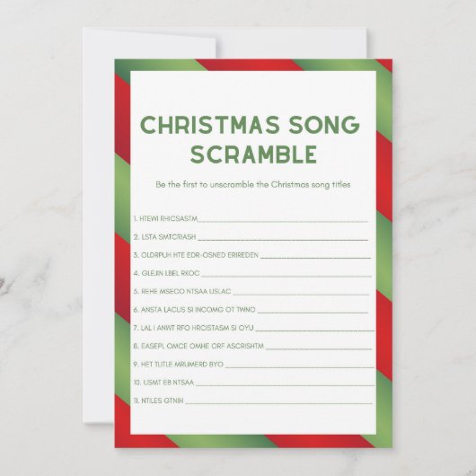 Kerstspel - Niet bewerkbaar - Kaart (Voorkant)