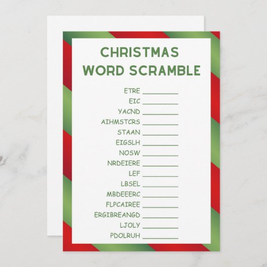 Kerstspel - Niet bewerkbaar - Kaart (Voorkant / Achterkant)