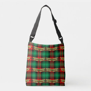 Kerstspeldenstang en bladeren 2 kroeslichaamtas crossbody tas