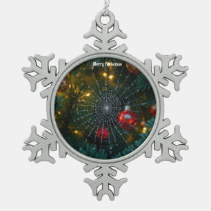 kerstspin tin sneeuwvlok ornament