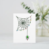 Kerstspin Web Licht Gothic Holiday Feestdagenkaart (Staand voorkant)