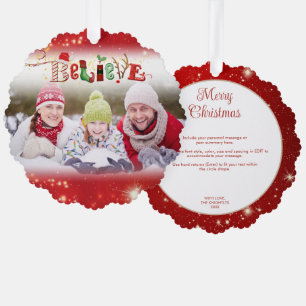 Kerstspiritus GELOOF Foto Jaar Hoogtepunten Rood Ornament Kaart