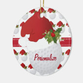 Kerstsport Golf Ball Santa Hat Keramisch Ornament (Links)