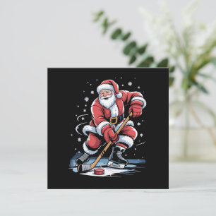 Kerstsporten Kerstman speelt ijshockey Kerstmis Feestdagenkaart