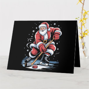 Kerstsporten Kerstman speelt ijshockey Kerstmis Kaart