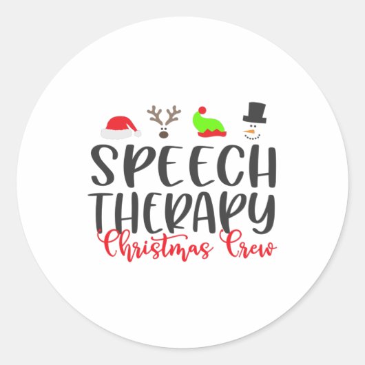 Kerstspraaktherapie, bemanning ronde sticker (Voorkant)