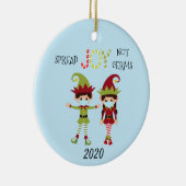Kerstsprei Joy niet Germs Elf 2020 Keramisch Ornament (Rechts)
