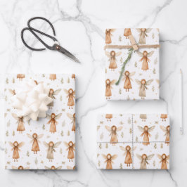 Kerstsprookje Cadeauverpakking in neutrale kleuren Inpakpapier Vel