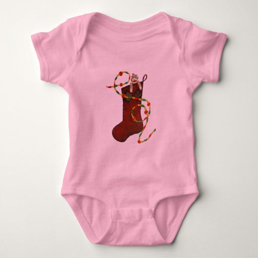 kerststaart-aap-Baby Romper (Voorkant)