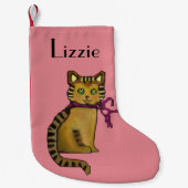 kerststaart met tabby Cat Kleine Kerstsok (Voorkant)