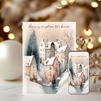 Kerststad Feestdagen Kaart