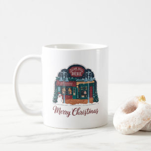 Kerststad in jaren 50-stijl koffiemok