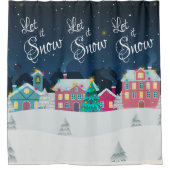  kerststad laat het kerstdecor sneeuwen douchegordijn (Voorkant)