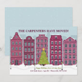 Kerststad vakantie bewegende Kaart (Voorkant / Achterkant)