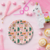 Kerststad Vakantiepatroon Patroon Papieren Bordje (Feest)