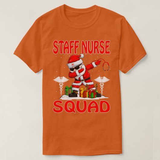 Kerststaf zuster Squad Reindeer Pajama Dabing T-shirt (Design voorkant)