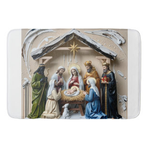 Kerststal, boom wijzen Bethlehem Badmat