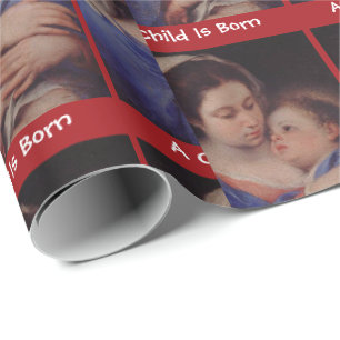 Kerststal Cadeauverpakking voor Moeder en Kind Cadeaupapier
