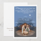 Kerststal en Bijbeltekst Feestdagenkaart (Voorkant / Achterkant)