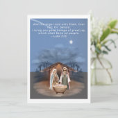 Kerststal en Bijbeltekst Feestdagenkaart (Staand voorkant)