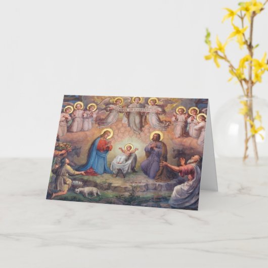 Kerststal engelen Heilige Familie Herders Kaart (Gele Bloem)