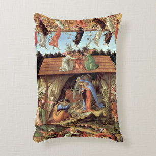 Kerststal, Geboorte van Christus door Botticelli Accent Kussen