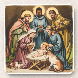 Kerststal geboorte van Jezus Bier Onderzetter