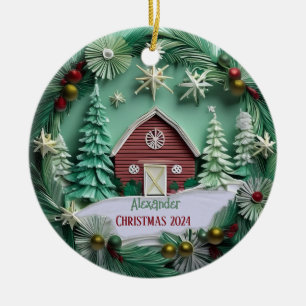 Kerststal gepersonaliseerd Ornament
