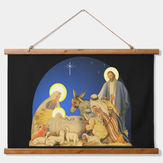 Kerststal Hangend Wandkleed (Voorkant)