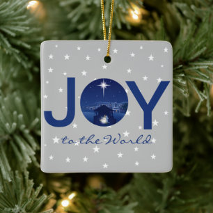 Kerststal 'Joy to the World' Keramisch Ornament