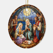 Kerststal keramisch ornament (Links)