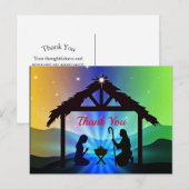 Kerststal Kerstdank Grafisch Briefkaart (Voorkant / Achterkant)