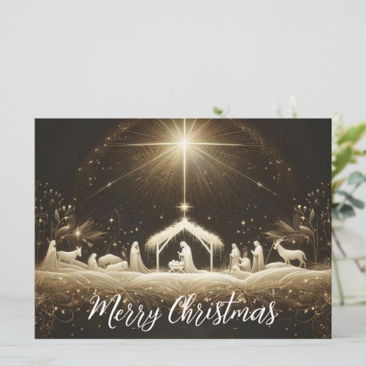 Kerststal Kerstkaart (Staand voorkant)