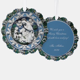 Kerststal Madonna met kind Della Robbia Ornament Kaart