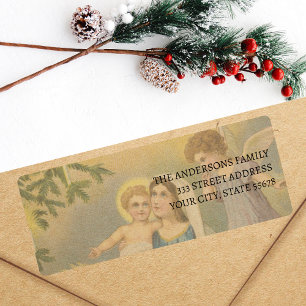 Kerststal Maria Jezus Engelen Label