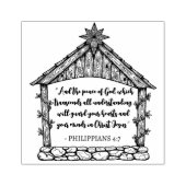 Kerststal met aangepaste Bijbeltekst Rubberstempel (Afrduk)