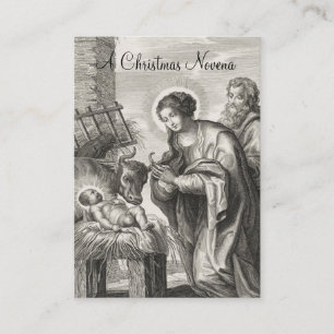 Kerststal Novena Jezus Maria Heilige Kaart Visitekaartje