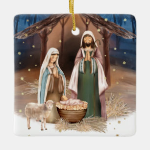 Kerststal op maat voor Kerstmis Keramisch Ornament