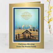 Kerststal "Prettig Kerstfeest & Gelukkig Nieuwjaar Kaart (Gele Bloem)