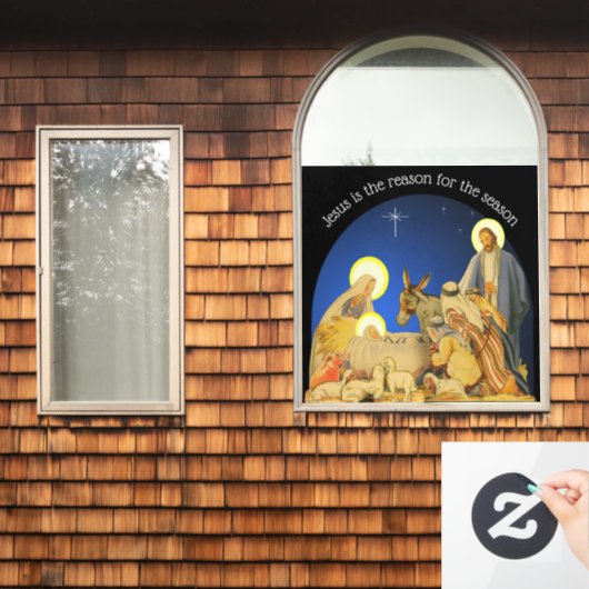 Kerststal Raamsticker (Huis Raam)