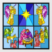 Kerststal raamsticker (Vel)