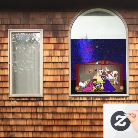 Kerststal Raamsticker (Huis Raam)